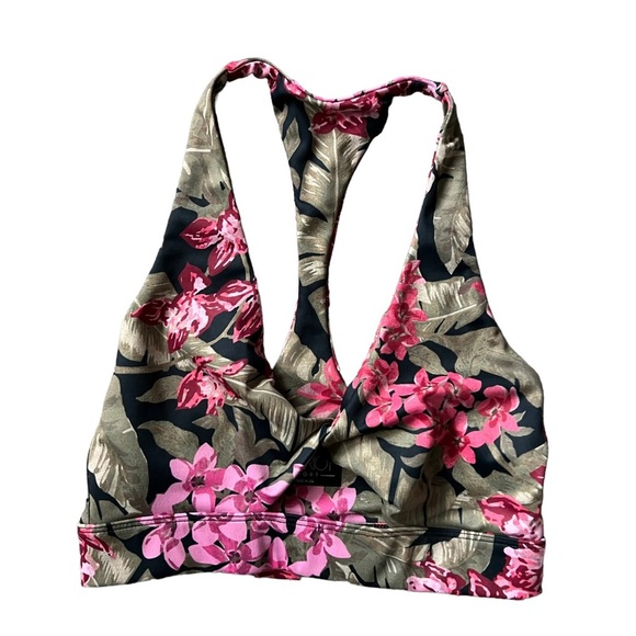 Beach Riot Twist Floral Top in Fuchsia Orchid Size Small - Picture 5 of 10
